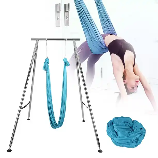 Hammock With Stand - Faltbarer, tragbarer, höhenverstellbarer Yoga-Schaukelständer, stabil und