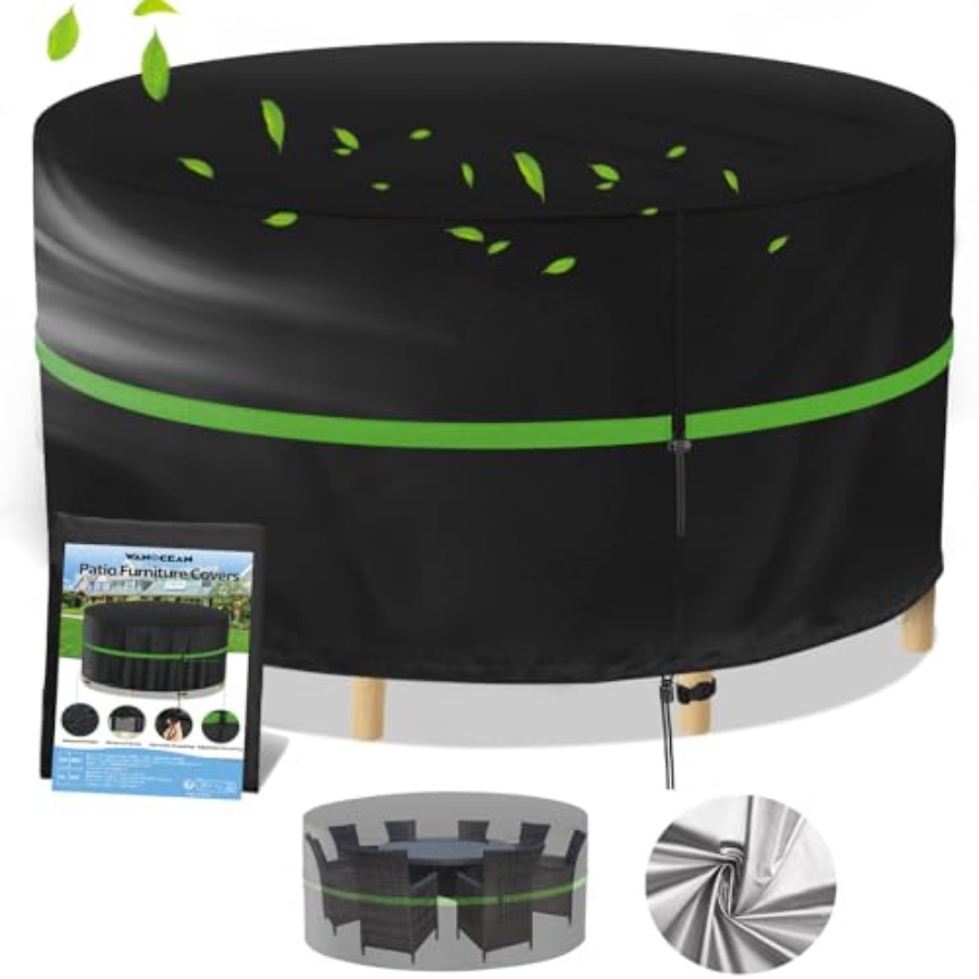 Outdoor Furniture Cover Waterproof - Runde Abdeckungen für Terrassenmöbel, 100 %