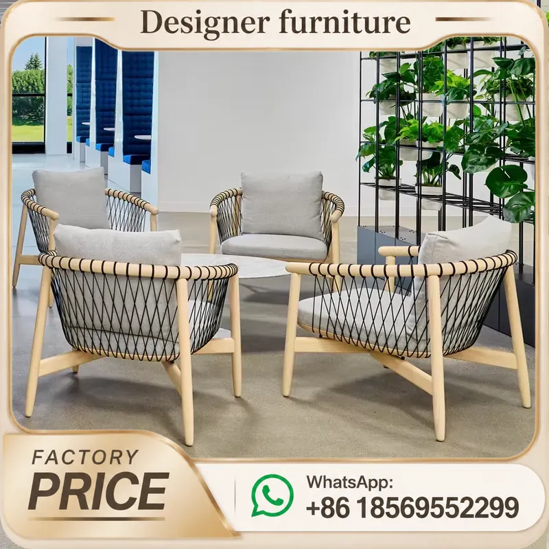 Outdoor Furniture Teak Wood - Modernes Teakholz-Sofa-Set, wasserdicht, für den Außenbereich,