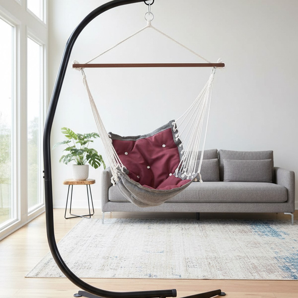 Hammock With Stand - Hochbelastbarer Stahl-Hängesesselständer für Innen- und Außenbereich,