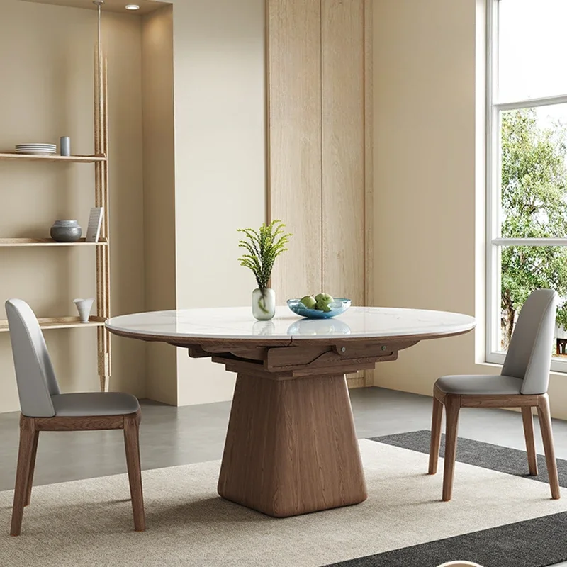 Outdoor Furniture Kids - Ausziehbarer Schiefertisch, runder Esstisch im Industriestil,